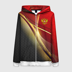 Толстовка на молнии женская RUSSIA SPORT: Gold Collection, цвет: 3D-белый