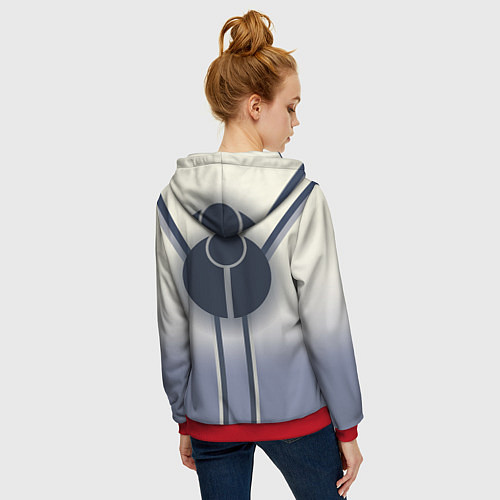 Женская толстовка на молнии Warhammer 40000: Tau Empire / 3D-Красный – фото 4