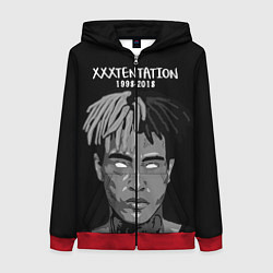 Толстовка на молнии женская XXXTentacion: 1998-2018, цвет: 3D-красный