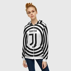 Толстовка на молнии женская FC Juventus Round, цвет: 3D-белый — фото 2