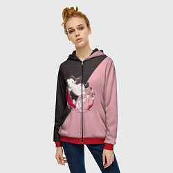 Толстовка на молнии женская MONOKUMA X MONOMI, цвет: 3D-красный — фото 2