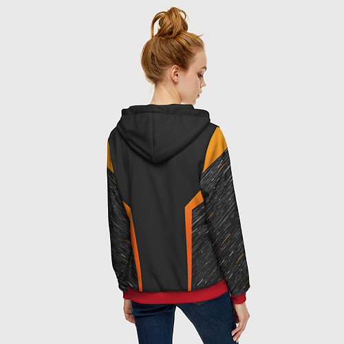 Женская толстовка на молнии Cyberpunk 2077: Samurai Style / 3D-Красный – фото 4