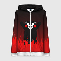 Женская толстовка на молнии Kumamon: Hell Flame