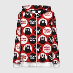 Женская толстовка на молнии Kumamon Pattern