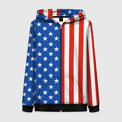 Толстовка на молнии женская American Patriot, цвет: 3D-черный