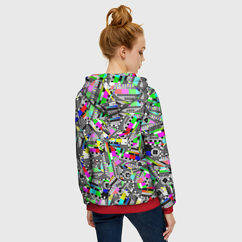 Женская толстовка на молнии Экран профилактики / 3D-Красный – фото 4