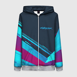 Толстовка на молнии женская Cyberpunk 2077, цвет: 3D-меланж