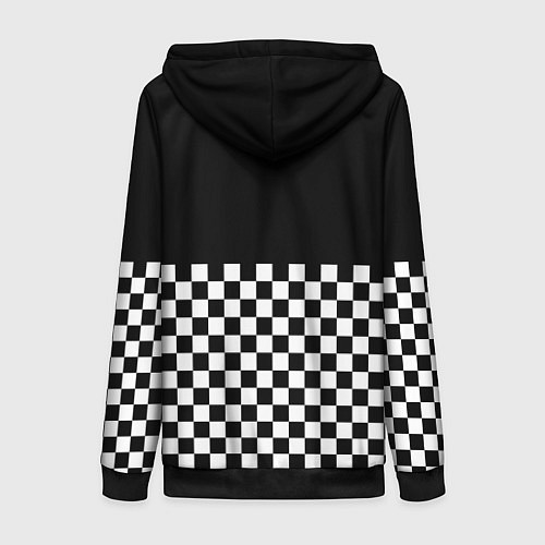 Женская толстовка на молнии ФРЕНДЗОНА: ЧБ / 3D-Черный – фото 2