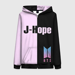 Толстовка на молнии женская BTS J-hope, цвет: 3D-черный