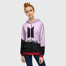 Толстовка на молнии женская Bangtan Boys, цвет: 3D-красный — фото 2