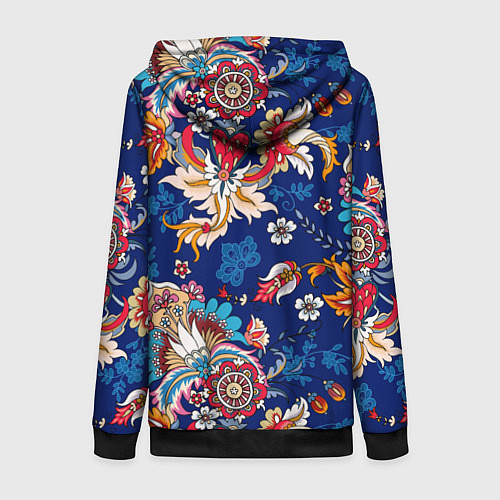 Женская толстовка на молнии Экзотический орнамент / 3D-Черный – фото 2