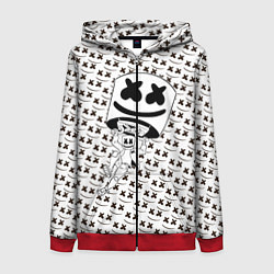 Толстовка на молнии женская Marshmello King, цвет: 3D-красный