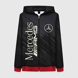 Толстовка на молнии женская Mercedes AMG: Black Edition, цвет: 3D-красный