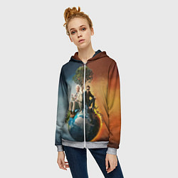 Толстовка на молнии женская Good Omens, цвет: 3D-меланж — фото 2