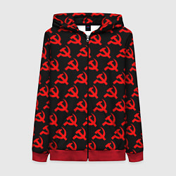 Толстовка на молнии женская СССР, цвет: 3D-красный