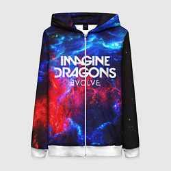 Толстовка на молнии женская IMAGINE DRAGONS, цвет: 3D-белый