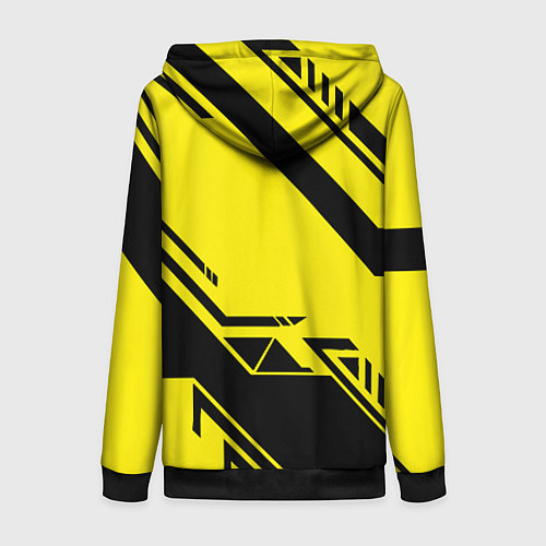 Женская толстовка на молнии Cyberpunk 2077: Yellow Samurai / 3D-Черный – фото 2