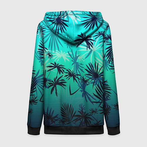 Женская толстовка на молнии GTA пальмы / 3D-Черный – фото 2
