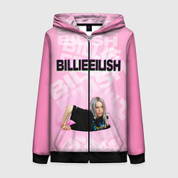 Толстовка на молнии женская Billie Eilish: Pink Mood, цвет: 3D-черный