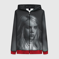 Толстовка на молнии женская Billie Eilish, цвет: 3D-красный