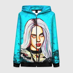 Толстовка на молнии женская BILLIE EILISH: Fan Art, цвет: 3D-черный