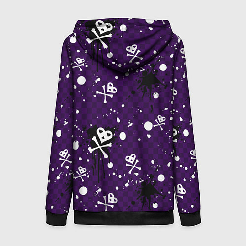 Женская толстовка на молнии Эмо 2007 фиолетовый фон / 3D-Черный – фото 2