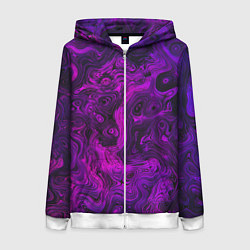 Толстовка на молнии женская Abstract purple, цвет: 3D-белый