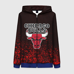 Толстовка на молнии женская CHICAGO BULLS, цвет: 3D-синий