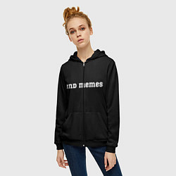 Толстовка на молнии женская Send Memes, цвет: 3D-черный — фото 2