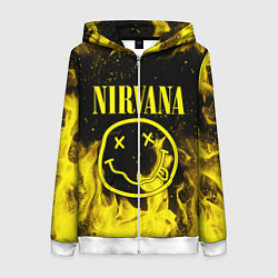 Толстовка на молнии женская NIRVANA, цвет: 3D-белый