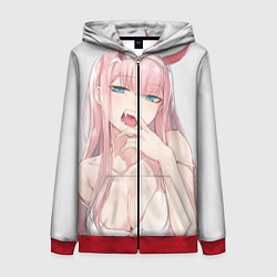 Толстовка на молнии женская Ahegao, цвет: 3D-красный