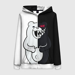 Толстовка на молнии женская MONOKUMA, цвет: 3D-белый