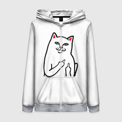 Толстовка на молнии женская Meme Cat, цвет: 3D-меланж