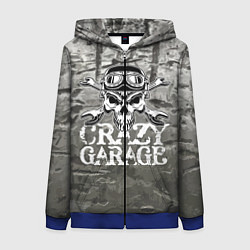 Толстовка на молнии женская Crazy garage, цвет: 3D-синий