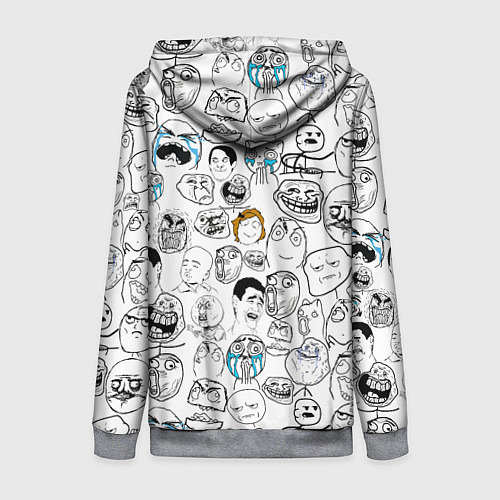 Женская толстовка на молнии МЕМЫ / 3D-Меланж – фото 2