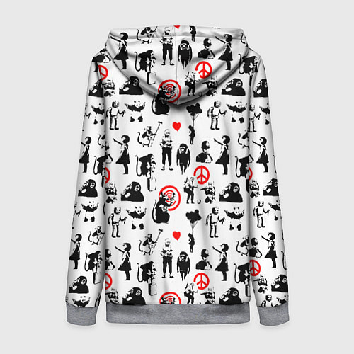 Женская толстовка на молнии Banksy / 3D-Меланж – фото 2