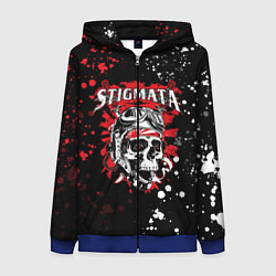 Толстовка на молнии женская Stigmata, цвет: 3D-синий