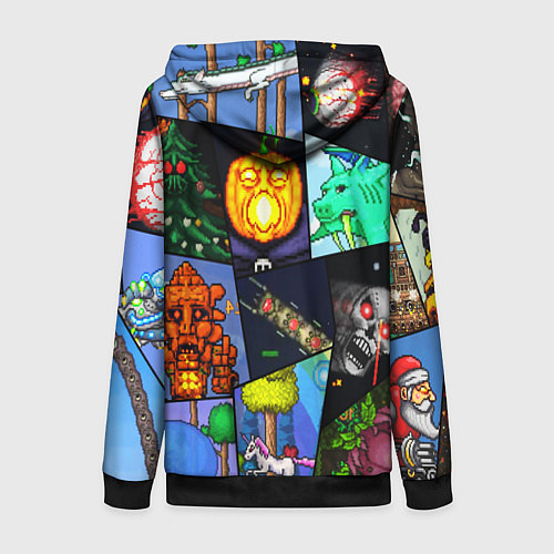 Женская толстовка на молнии Terraria allpic / 3D-Черный – фото 2