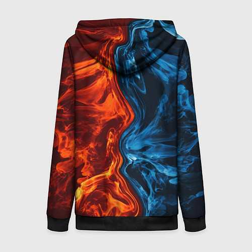 Женская толстовка на молнии Огонь и вода / 3D-Черный – фото 2