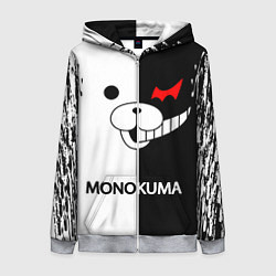 Толстовка на молнии женская MONOKUMA, цвет: 3D-меланж