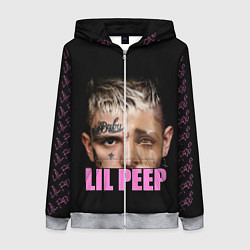 Толстовка на молнии женская Lil Peep, цвет: 3D-меланж