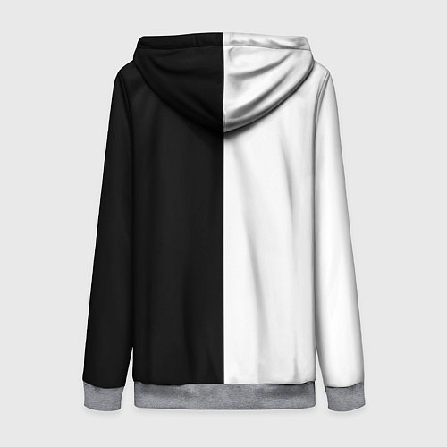 Женская толстовка на молнии ПРОСТО ЧЁРНО-БЕЛЫЙ / 3D-Меланж – фото 2