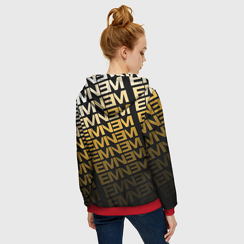 Женская толстовка на молнии Eminem / 3D-Красный – фото 4
