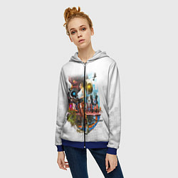 Толстовка на молнии женская PORTAL, цвет: 3D-синий — фото 2