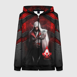 Толстовка на молнии женская Assasin's creed, цвет: 3D-черный