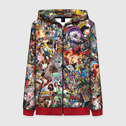 Толстовка на молнии женская Academia stikerbombing, цвет: 3D-красный