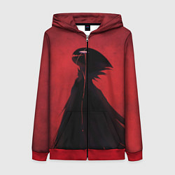 Толстовка на молнии женская Hollow Knight, цвет: 3D-красный