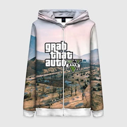 Толстовка на молнии женская Grand Theft Auto 5, цвет: 3D-белый