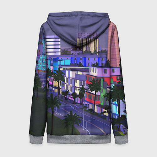 Женская толстовка на молнии Grand Theft Auto Vice City / 3D-Меланж – фото 2