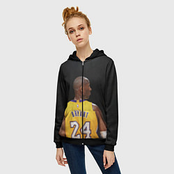 Толстовка на молнии женская Kobe Bryant, цвет: 3D-черный — фото 2